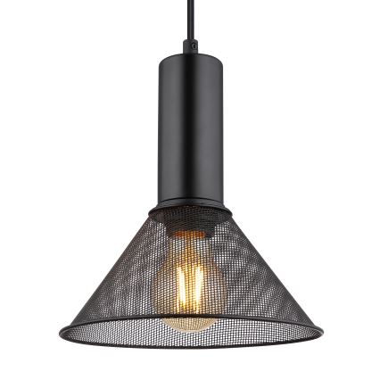 Globo - Ljuskrona med textilsladd 1xE27/60W/230V svart
