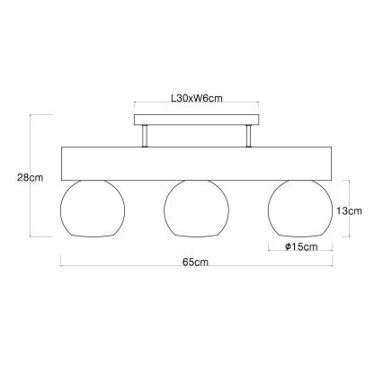Globo - Fäst ljuskrona 3xE27/40W/230V
