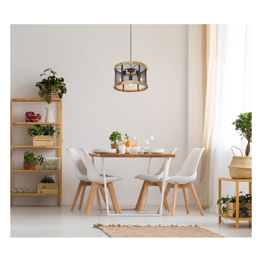 Globo - Ljuskrona med textilsladd 3xE27/40W/230V diameter 40 cm