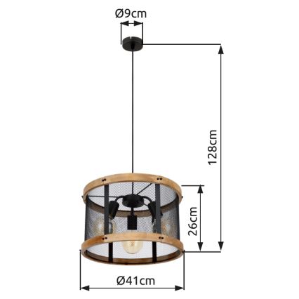 Globo - Ljuskrona med textilsladd 3xE27/40W/230V diameter 40 cm