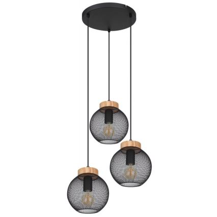 Globo - Ljusskrona med upphängningsrem  3xE27/60W/230V