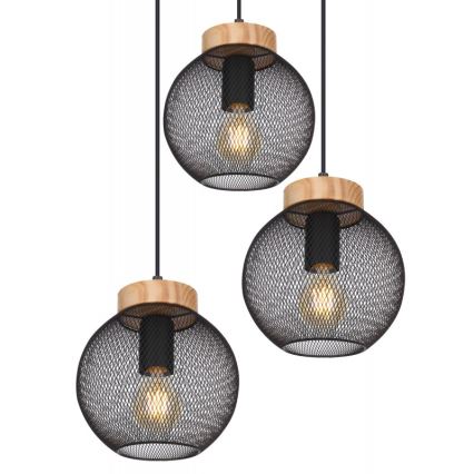 Globo - Ljusskrona med upphängningsrem  3xE27/60W/230V