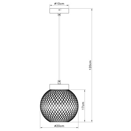 Globo - Ljusskrona med upphängningsrem  1xE27/60W/230V