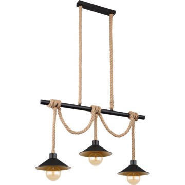 Globo 15690-3H - Taklampa på kabel DIANA 3xE27/60W/230V svart