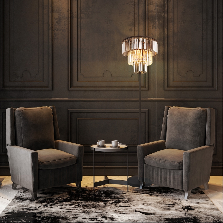 Globo - Golvlampa 3xE27/40W/230V diameter 40 cm svart