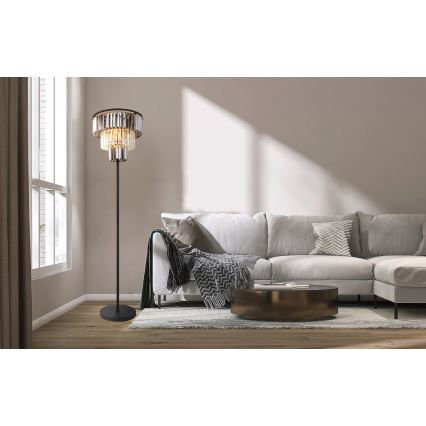 Globo - Golvlampa 3xE27/40W/230V diameter 40 cm svart
