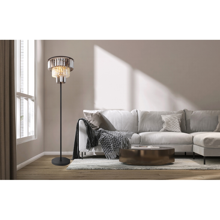 Globo - Golvlampa 3xE27/40W/230V diameter 40 cm svart