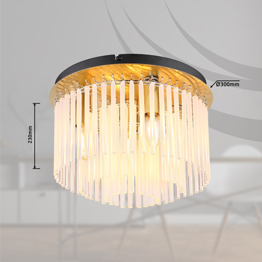 Globo - Taklampa 5xE27/60W/230V diameter 32 cm guld