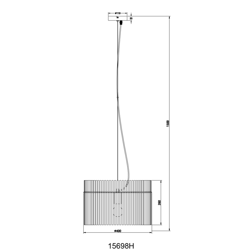 Globo - Ljuskrona med textilsladd 1xE27/60W/230V diameter 40 cm svart