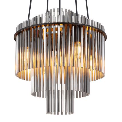 Globo - Ljuskrona med textilsladd 5xE14/40W/230V svart
