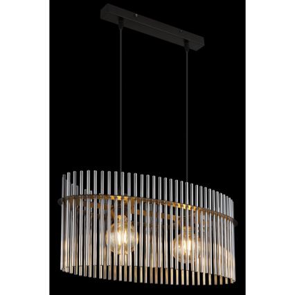 Globo - Ljuskrona med textilsladd 2xE27/60W/230V svart