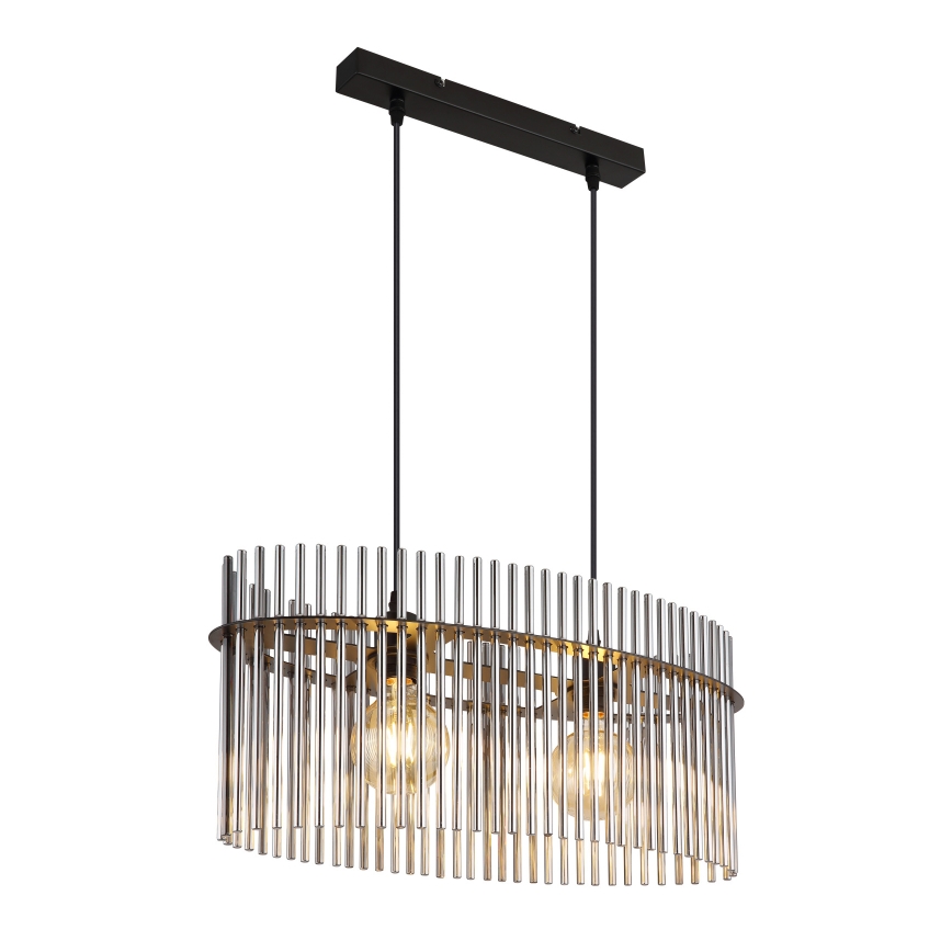 Globo - Ljuskrona med textilsladd 2xE27/60W/230V svart