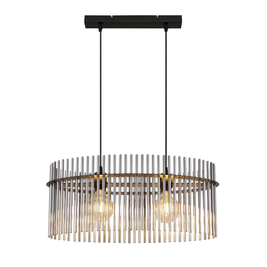 Globo - Ljuskrona med textilsladd 2xE27/60W/230V svart
