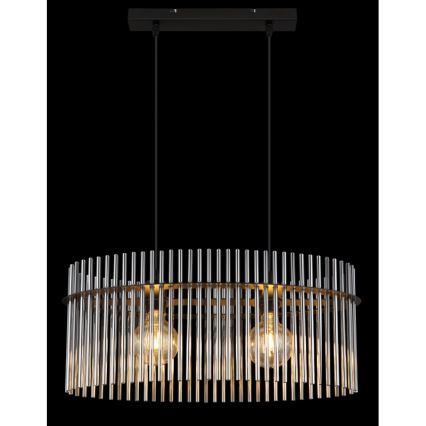 Globo - Ljuskrona med textilsladd 2xE27/60W/230V svart
