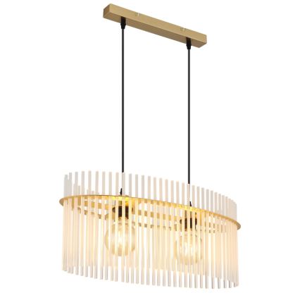 Globo - Ljuskrona med textilsladd 2xE27/60W/230V guld