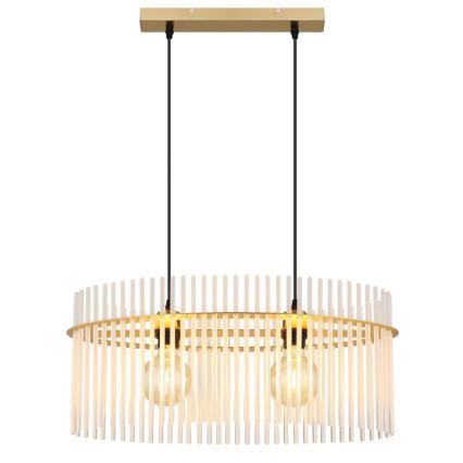 Globo - Ljuskrona med textilsladd 2xE27/60W/230V guld
