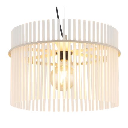 Globo - Pendellampa med kabel 1xE27/60W/230V Ø 40 cm krämfärgad