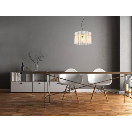 Globo - Ljuskrona med textilsladd 1xE27/60W/230V diameter 40 cm guld