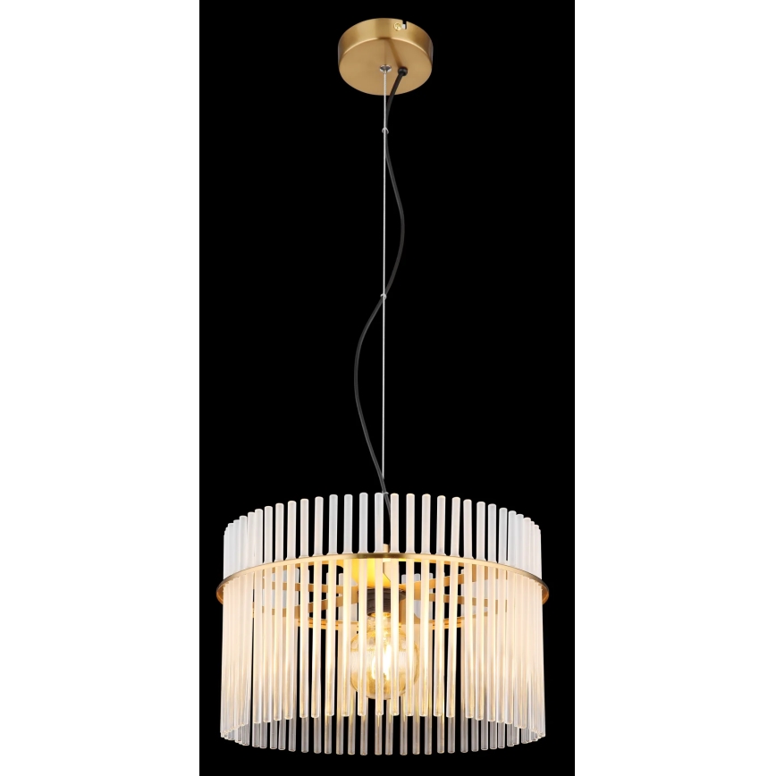Globo - Ljuskrona med textilsladd 1xE27/60W/230V diameter 40 cm guld