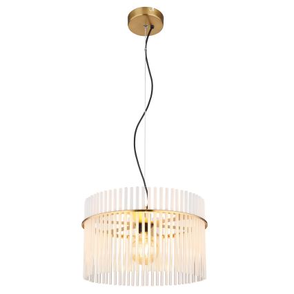 Globo - Ljuskrona med textilsladd 1xE27/60W/230V diameter 40 cm guld