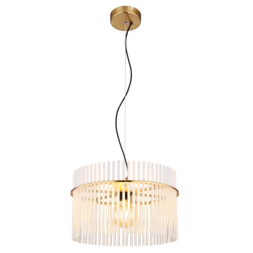 Globo - Ljuskrona med textilsladd 1xE27/60W/230V diameter 40 cm guld