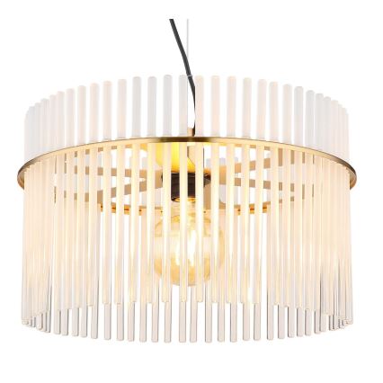 Globo - Ljuskrona med textilsladd 1xE27/60W/230V diameter 40 cm guld