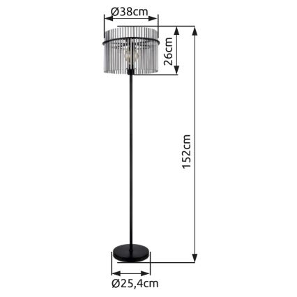 Globo - Golvlampa 1xE27/60W/230V svart