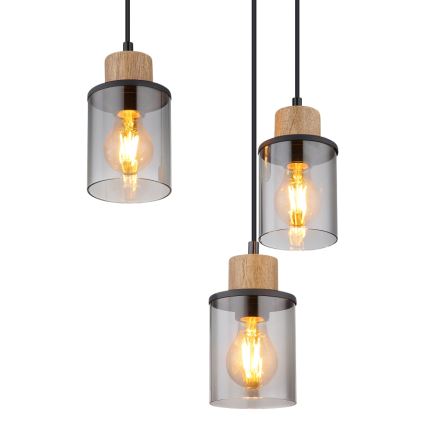 Globo - Ljuskrona med textilsladd 6xE27/15W/230V