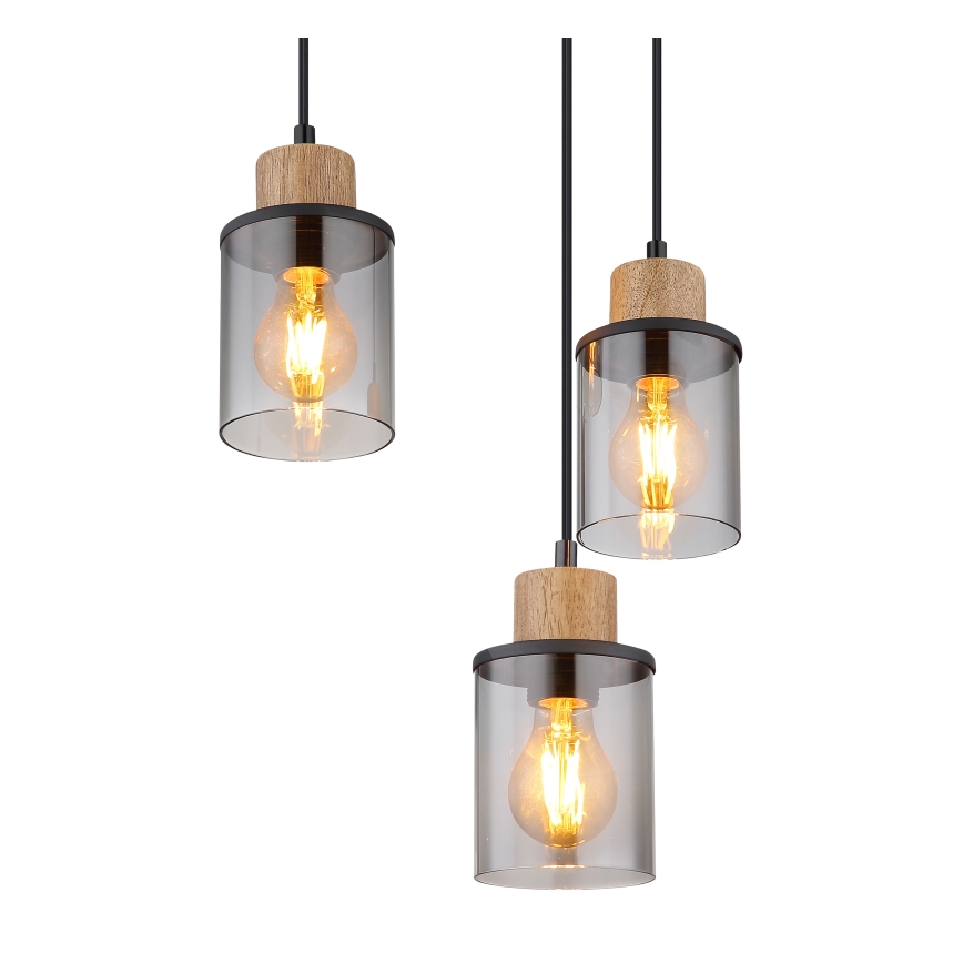Globo - Ljuskrona med textilsladd 6xE27/15W/230V