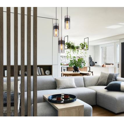 Globo - Ljuskrona med textilsladd 3xE27/60W/230V
