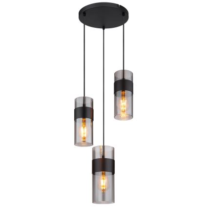 Globo - Ljuskrona med textilsladd 3xE27/60W/230V