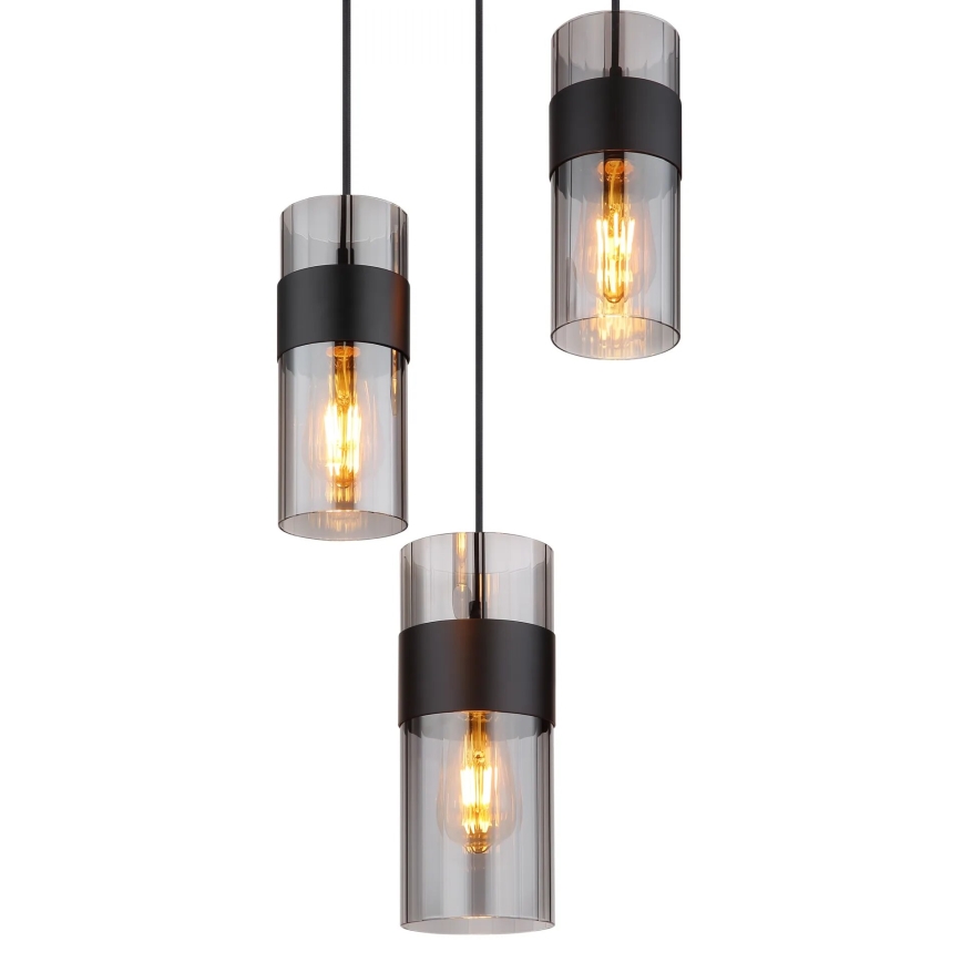 Globo - Ljuskrona med textilsladd 3xE27/60W/230V