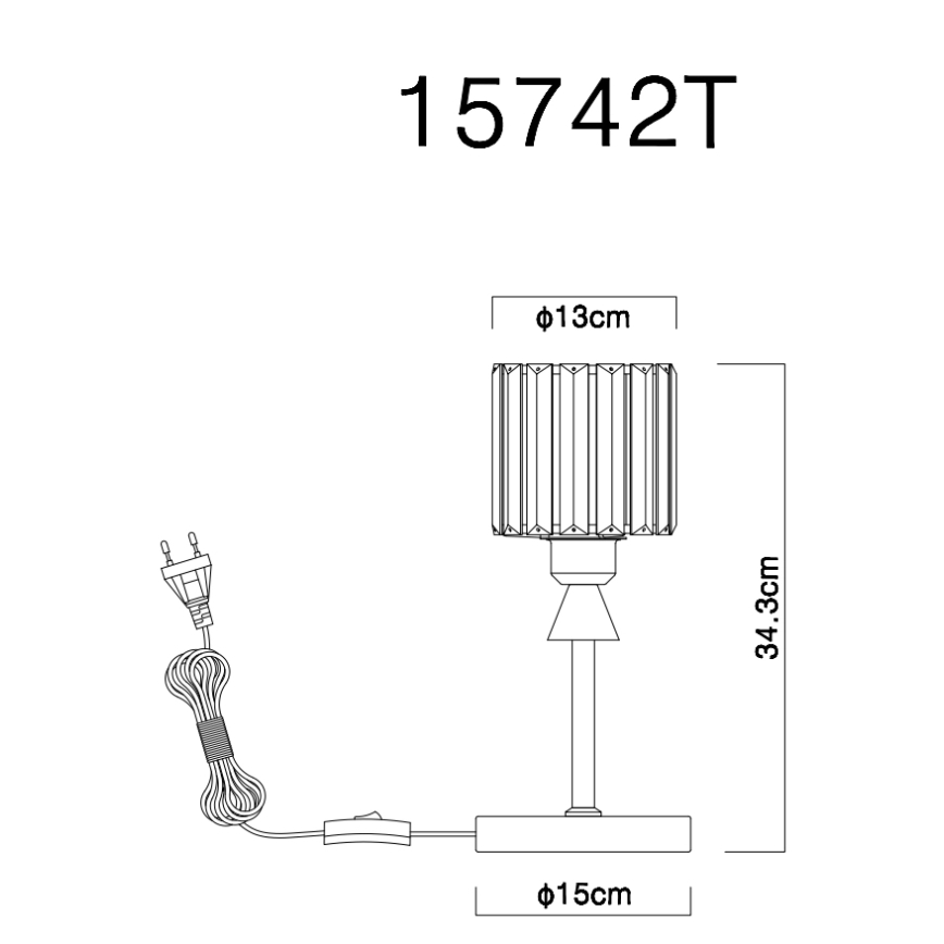 Globo - Bordslampa 1xE27/60W/230V diameter 15 cm svart