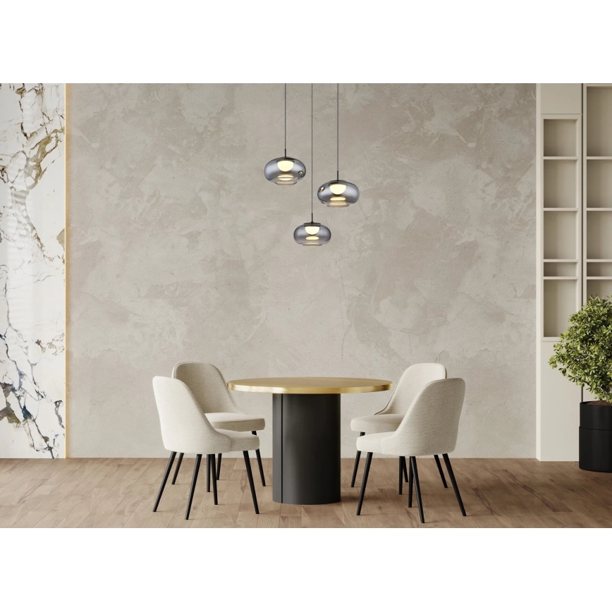 Globo - LED ljuskrona med textilsladd 3xLED/6W/230V