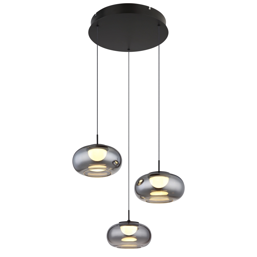 Globo - LED ljuskrona med textilsladd 3xLED/6W/230V