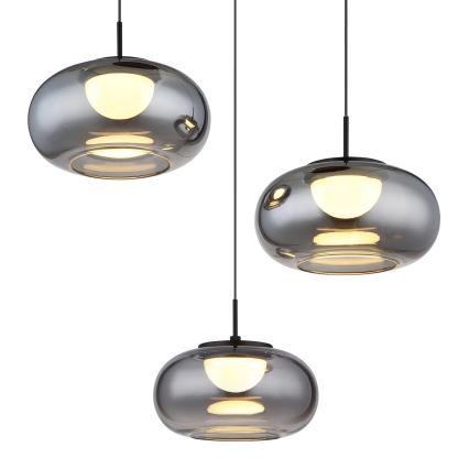 Globo - LED ljuskrona med textilsladd 3xLED/6W/230V