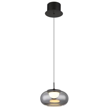 Globo - LED ljuskrona med textilsladd LED/6W/230V svart