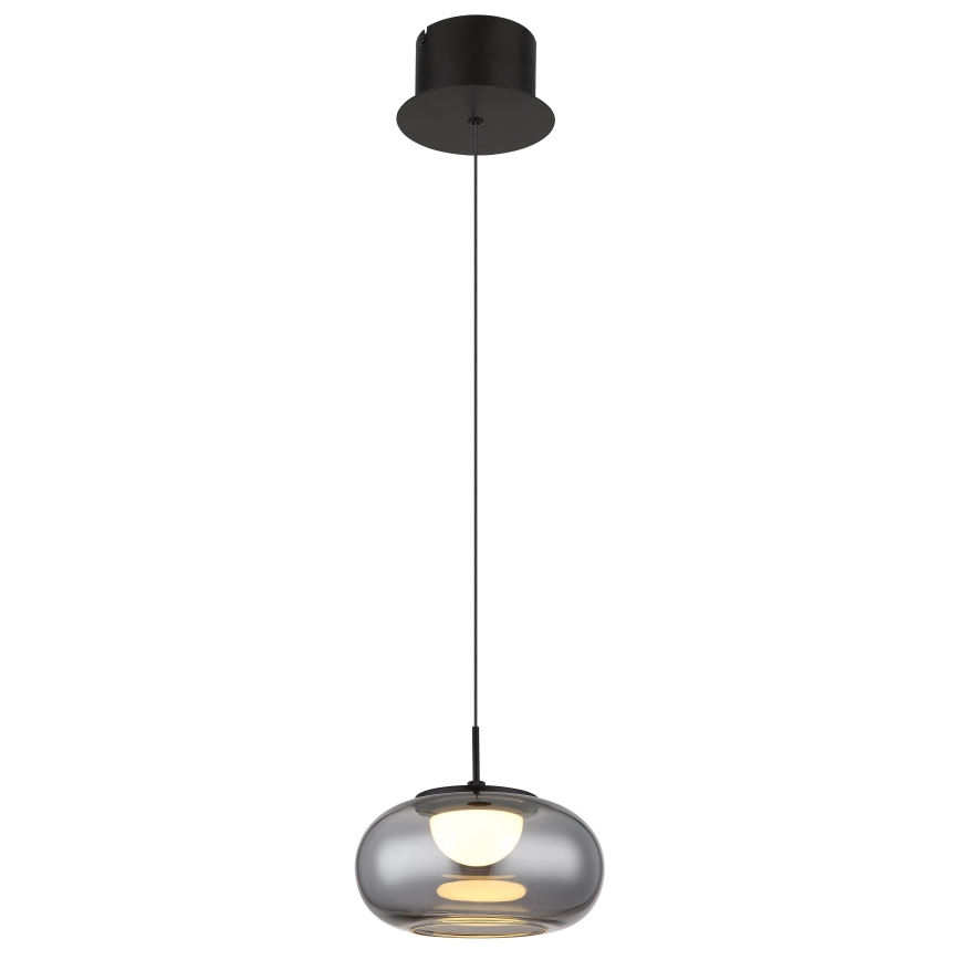 Globo - LED ljuskrona med textilsladd LED/6W/230V svart