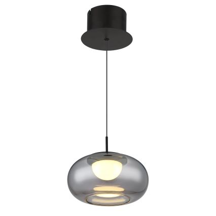 Globo - LED ljuskrona med textilsladd LED/6W/230V svart