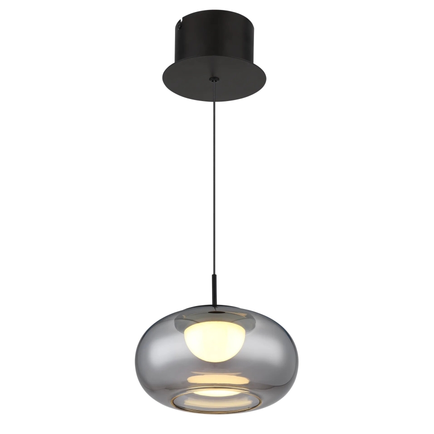 Globo - LED ljuskrona med textilsladd LED/6W/230V svart