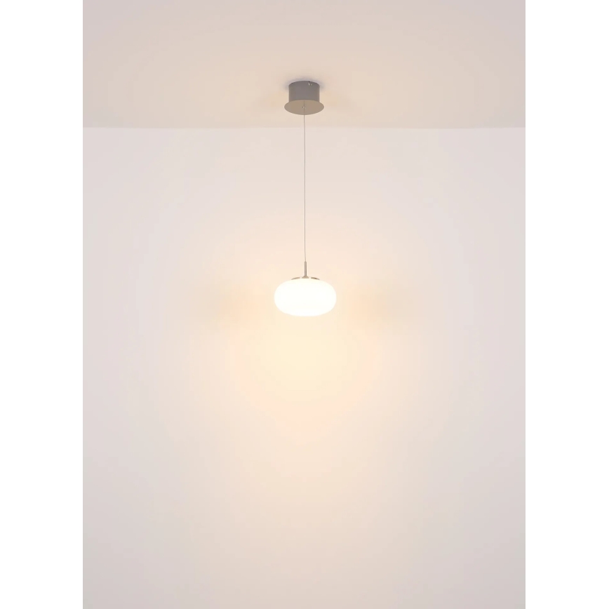 Globo - LED ljuskrona med textilsladd LED/6W/230V vit