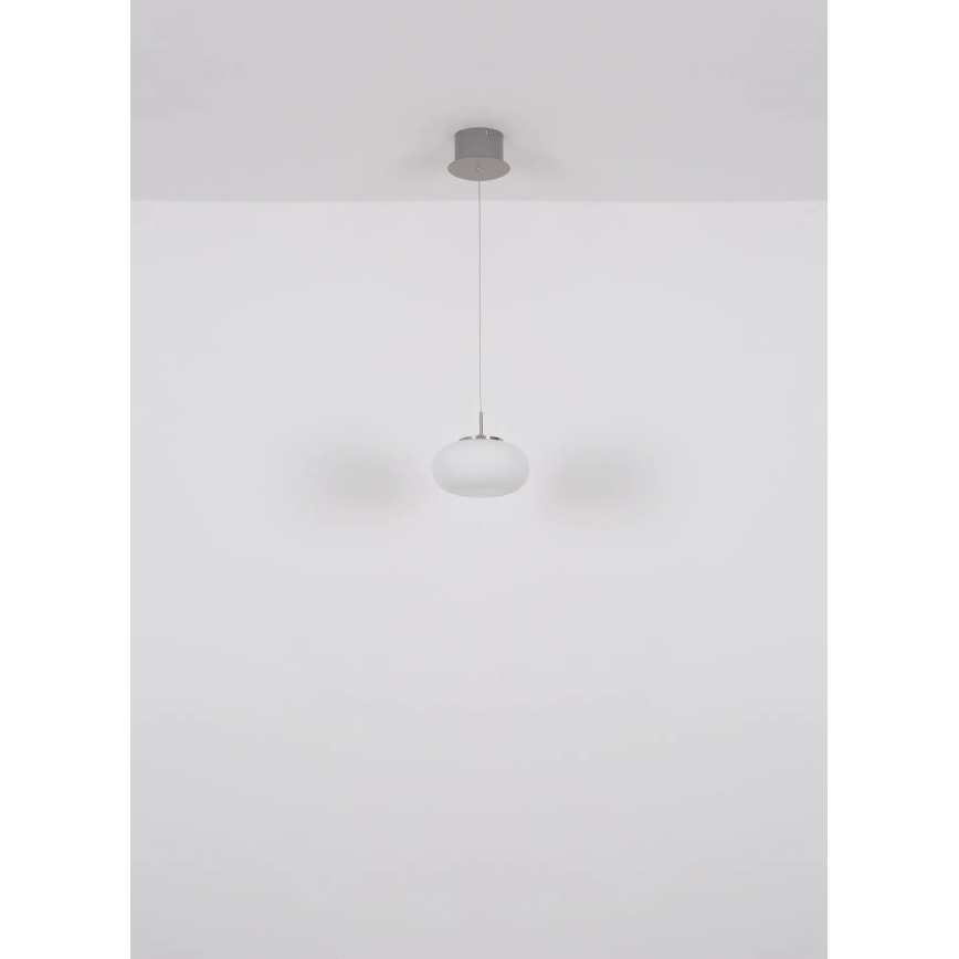 Globo - LED ljuskrona med textilsladd LED/6W/230V vit
