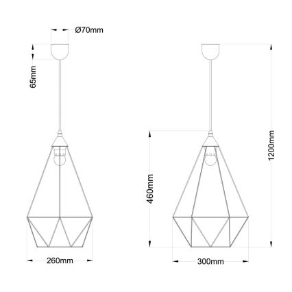 Globo - Ljuskrona med textilsladd 1xE27/60W/230V diameter 30 cm