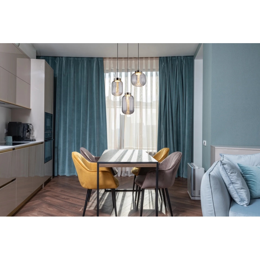 Globo - LED ljuskrona med textilsladd LED/23W/230V