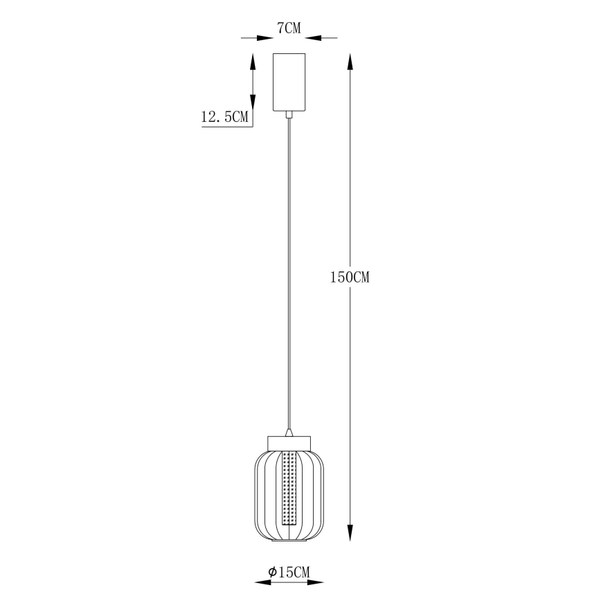 Globo - LED ljuskrona med textilsladd LED/8W/230V