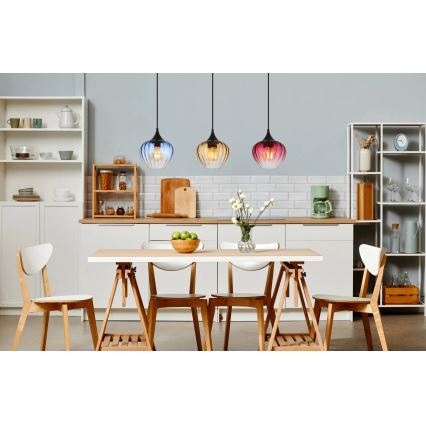 Globo - Ljuskrona med textilsladd 3xE27/60W/230V