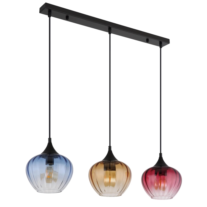 Globo - Ljuskrona med textilsladd 3xE27/60W/230V