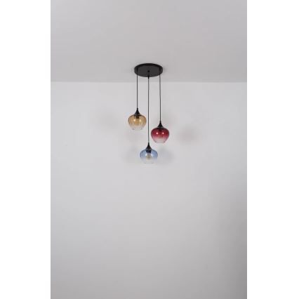 Globo - Ljuskrona med textilsladd 3xE27/60W/230V