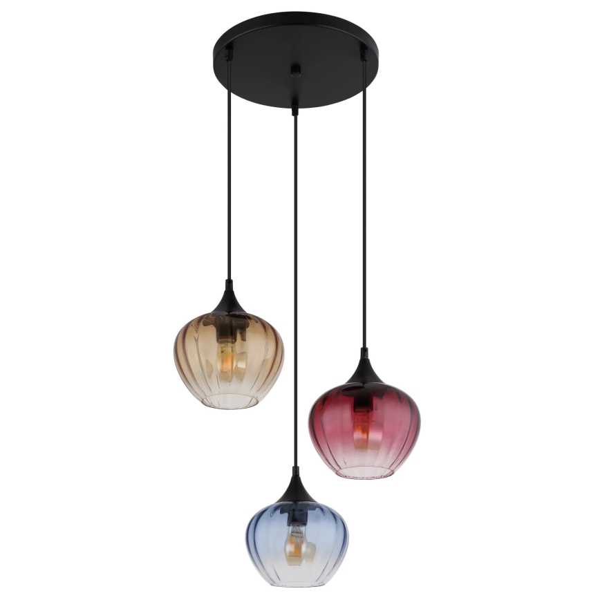 Globo - Ljuskrona med textilsladd 3xE27/60W/230V