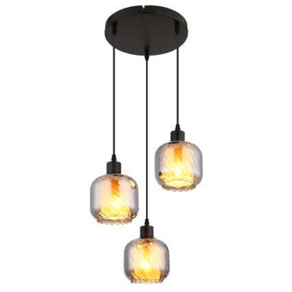 Globo - Ljuskrona med textilsladd 3xE27/25W/230V